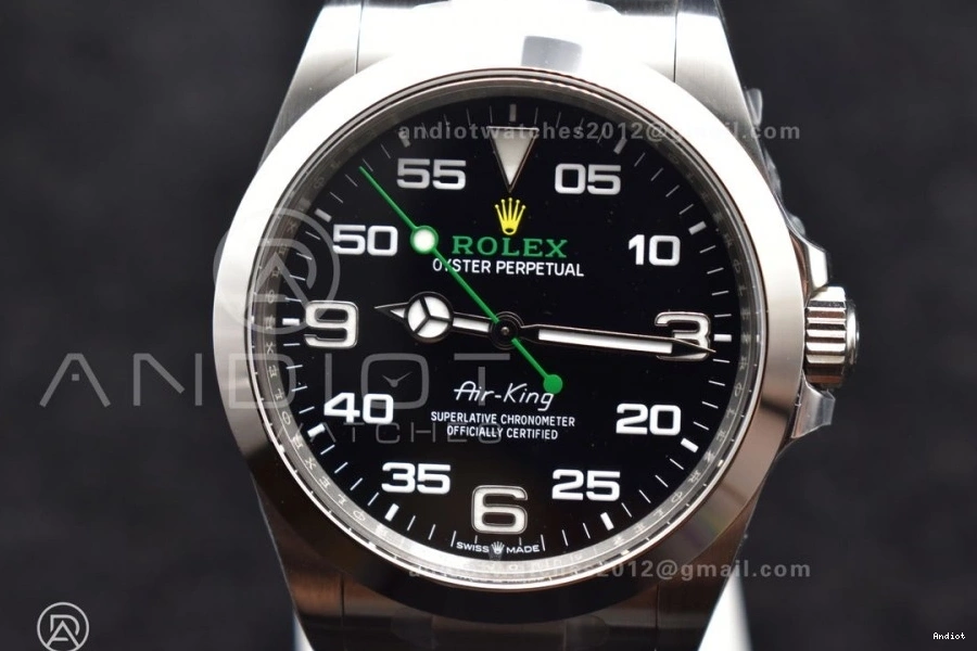 500 1:1 Best Steel Air-King Edition on Dial Black SS Bracelet VR 126900 RelaxedFit 904L Clean 0713